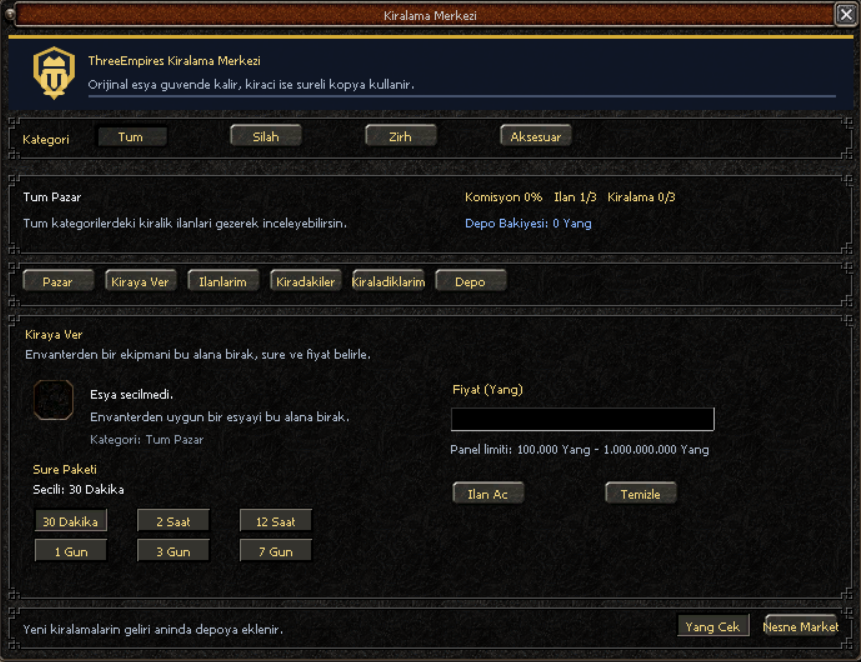 ThreeEmpires Kiralama Merkezi